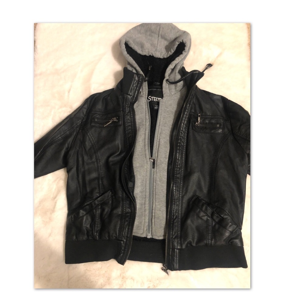 Fake leather Jacket (Black)